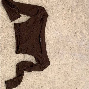 Olive green crop top